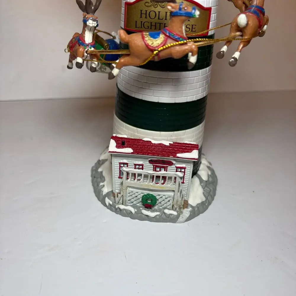 Vintage Mr. Christmas Holiday Lighthouse Rotating Light Missing pieces *READ